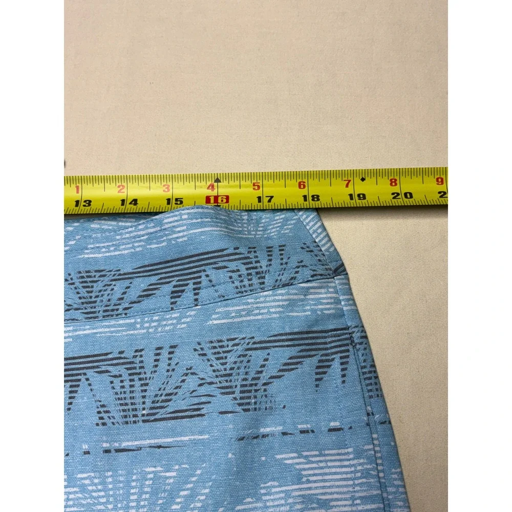 TravisMathew Mens Blue Palm Stripe‎ Board Shorts Swim Trunks 1MW427 Size 36X9